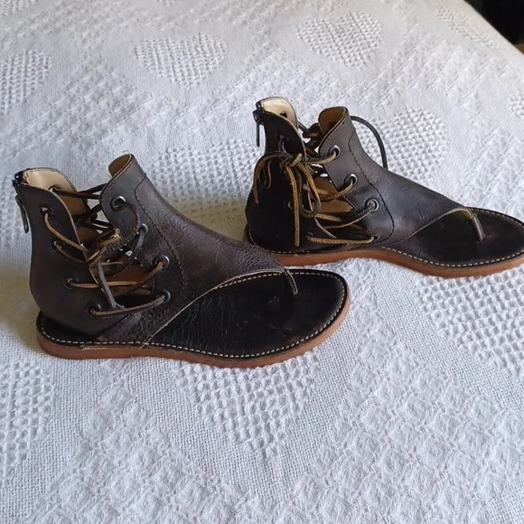 Free People Baske Brown Leather Sandals - Picture 2 of 6